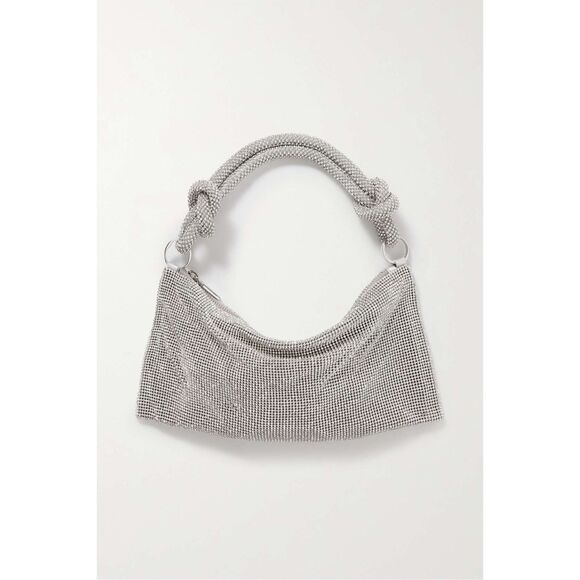 CULT GAIA Hera nano crystal-embellished knotted satin shoulder bag $440 - Picture 4 of 13